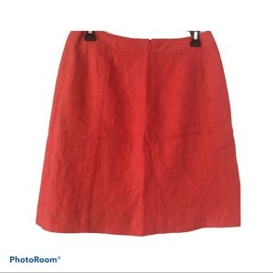 Petite- Ann Taylor Red Linen ALine Mini Skirt, 4